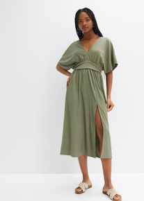 bonprix Midikleid, gr&uuml;n, Gr.46, Midikleid mit tiefem V-Ausschnitt