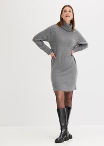bonprix Strickkleid mit Rollkragen, grau, Gr.40/42 (M), L&auml;ssiges Mini-Strickkleid mit Rollkragen