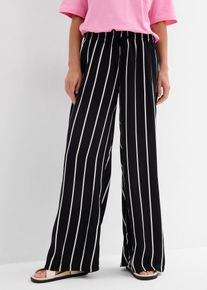 bonprix Marlenehose aus leichtem Cr&ecirc;pe, schwarz, Gr.54, Lockere Hose designt mit ausgestelltem Bein und elastischem Bund sowie seitlichen Eingrifftaschen
