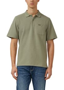 Poloshirt s.Oliver, Herren, Gr. M, khaki, Jersey, Obermaterial: 100% Baumwolle, unifarben, normal h&uuml;ftbedeckend, Rundhals, Shirts Poloshirt, in Waffle-Optik