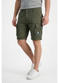 Cargoshorts Alpha Industries "Crew Short Patch", Herren, Gr. 30, N-Gr, grauschwarz, Web, Obermaterial: 98% Baumwolle, 2% Elasthan, unifarben, slim fit kniefrei, Hosen Cargoshorts