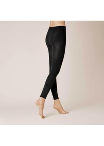Strickstrumpfleggings Kunert "Leggings Sensual Cotton", Damen, Gr. 44-46, schwarz (schwarz 0070), Obermaterial: 64% Baumwolle CO. 31% Polyamid PA. 5% Elasthan EL., Strumpfhosen Strickstrumpfleggings