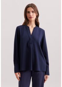 Klassische Bluse Seidensticker "Schwarze Rose", Damen, Gr. 4XL48, blau (dunkelblau), 100% Polyester, unifarben, regular fit, ohne Ausschnitt, Blusen Klassische Bluse, Tunika Uni