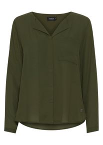 Langarmbluse oxmo "Langarmbluse OXHally", Damen, Gr. 34, gr&uuml;n (rifle gr&uuml;n), Obermaterial: 65% Polyester Pol. recyc.. 35% Polyester PES., Blusen Langarmbluse