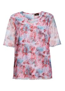 Kurzarmbluse GOLDNER "Druckbluse aus herrlich weichem Mesh", Damen, Gr. 44, orange (lagune, apricot, gemustert), Obermaterial: 100% Polyester PES., festlich, normal, Sonstiges, Blusen Kurzarmbluse, Ohne