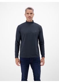 Sweatshirt Lerros "Herren-Shirt mit modischem Turtleneck", Herren, Gr. S, classic navy, 95% Baumwolle, 5% Elasthan, Sweatshirts Sweatshirt