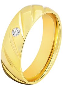 Adelia&acute;s Fingerring ADELIA&acute;S "Damen Ring aus Edelstahl mit Strass Steinchen" Gr. 54, gold, Fingerringe, Damen, 54, Edelstahl, Fingerring