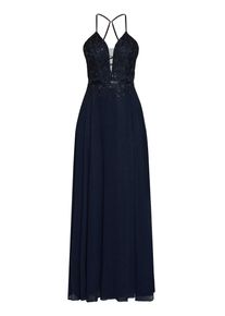 Abendkleid Vera Mont "Abendkleid mit Stickerei", Damen, Gr. 44, EURO, blau (night sky), 100% Polyester PES., Kleider Abendkleid