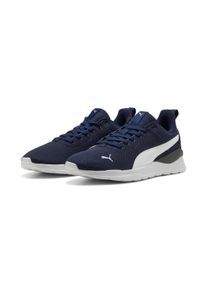 Sneaker Puma "ANZARUN LITE", Herren, Gr. 44,5, blau (peacoat, Puma wei&szlig;), Textil, kontrastfarbene Details, Schuhe Sneaker, mit atmungsaktivem Textil-Obermaterial, mit SOFTFOAM+ Einlegesohle