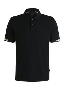 Poloshirt BOSS "Parlay 147", Herren, Gr. XL, schwarz 001, Jersey, Obermaterial: 100% Baumwolle, unifarben, regular fit normal, B&uuml;ndchen, Shirts Poloshirt
