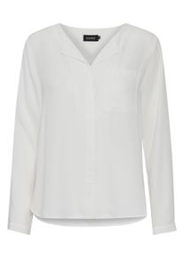 Langarmbluse oxmo "Langarmbluse OXHally", Damen, Gr. 42, wei&szlig; (sanftes wei&szlig;), Obermaterial: 65% Polyester Pol. recyc.. 35% Polyester PES., Blusen Langarmbluse