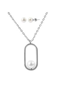 Adelia&acute;s Gliederkette ADELIA&acute;S "Damen Halskette aus Edelstahl mit Perle 45 cm" Gr. 45, silber, Halsketten, Damen, Edelstahl, Gliederkette