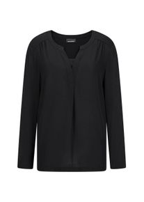 Kurzarmbluse GOLDNER "Kurzgr&ouml;&szlig;e Elegantes Chiffonshirt, Jersey-Details", Damen, Gr. 25, schwarz, Obermaterial: 50% Polyester PES. 47% Viskose CV. 3% Elasthan EL., Gerade, Blusen Kurzarmbluse, Schlitz