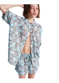 Longshirt Roxy "Beachy Nostalgia", Damen, Gr. XS, braunie hibiscus hype, Obermaterial: 60% Walkfrottier, 40% Viskose;, Shirts Longshirt