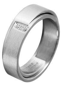 Adelia&acute;s Fingerring ADELIA&acute;S "Damen Ring aus Edelstahl mit Strass Steinchen" Gr. 52, silber, Fingerringe, Damen, 52, Edelstahl, Fingerring