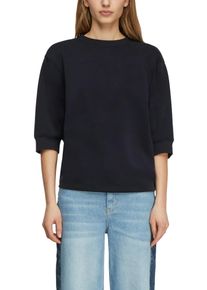 Sweater comma, Damen, Gr. 40, navy, Sweatware, Obermaterial: 50% Polyester, 44% Viskose, 6% Elasthan, unifarben, normal h&uuml;ftbedeckend, Rundhals, B&uuml;ndchen, Sweatshirts Sweater, mit Rundhals und Halbarm