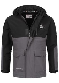 Softshelljacke Arctic Seven "Arctic Seven Herren Softshell Jacke AS303", Herren, Gr. 4XL, schwarz (schwarz, dunkelgrau), Obermaterial: 96% Polyester PES. 4% Elasthan EL., Jacken Softshelljacke
