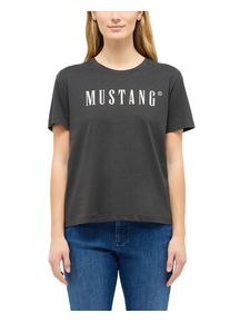 Kurzarmshirt Mustang "Damen Style Floris", Damen, Gr. XS, schwarz, Jersey, 100% Baumwolle, Rundhals, Shirts Kurzarmshirt