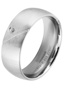 Adelia&acute;s Fingerring ADELIA&acute;S "Herren Ring aus Edelstahl mit Strass Steinchen" Gr. 66, silber, Fingerringe, Damen, 66, Edelstahl, Fingerring
