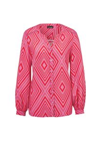 Kurzarmbluse GOLDNER "Kurzgr&ouml;&szlig;e Bluse mit Tunika Ausschnitt", Damen, Gr. 24, rot (rot, pink, gemustert), Obermaterial: 100% Viskose CV., figurumspielend, Manschette, Blusen Kurzarmbluse, keine/nicht relevant