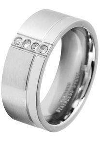 Adelia&acute;s Fingerring ADELIA&acute;S "Damen Ring aus Edelstahl mit Strass Steinchen" Gr. 62, silber, Fingerringe, Damen, 62, Edelstahl, Fingerring