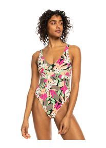 Badeanzug Roxy "Printed Beach Classics", Gr. M, anthrazit palm song s, Obermaterial:87% Nylon, 13% Elasthan;, Badeanz&uuml;ge Badeanzug