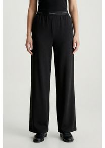 Anzughose Calvin Klein Jeans, Damen, Gr. XS (36), N-Gr, schwarz, Web, Obermaterial: 67% Viskose, 28% Polyamid, 5% Elasthan, unifarben, regular fit lang, Hosen Anzughose, Regular fit mit elastischem Bund