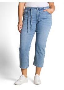 Skinny-fit-Jeans Tom Tailor PLUS, Damen, Gr. 54, N-Gr, clean light stone blau denim, Denim/Jeans, Obermaterial: 66% Baumwolle, 33% Polyester, 1% Elasthan. Futter: 65% Baumwolle, 35% Polyester, unifarben, skinny fit 3/4-L&auml;nge, Jeans Skinny-fit-Jeans, mit Jeans-Bindeband und Stretch