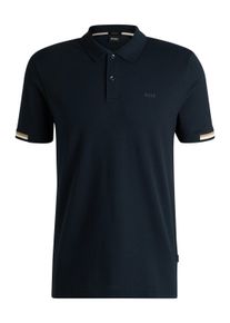 Poloshirt BOSS "Parlay 147", Herren, Gr. L, dunkelblau 404, Jersey, Obermaterial: 100% Baumwolle, unifarben, regular fit normal, B&uuml;ndchen, Shirts Poloshirt
