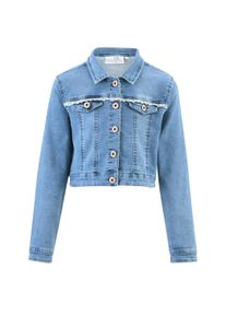 Sommerkleid happy girls "Jacke", M&auml;dchen, Gr. 176, EURO-Gr&ouml;&szlig;en, jeans blau, Stoff, 100% Baumwolle, normal, Kleider Sommerkleid