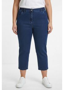 7/8-Hose KjBRAND "Betty", Damen, Gr. 42, N-Gr, blau (denim stoned), Denim/Jeans, Obermaterial: 71% Baumwolle, 25% Polyester, 4% Elasthan, unifarben, regular fit 7/8-L&auml;nge, Hosen 7/8-Hose, in gro&szlig;en Gr&ouml;&szlig;en