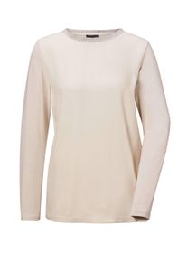 Kurzarmbluse GOLDNER "Kurzgr&ouml;&szlig;e Schlichtes Langarmshirt mit Glanz", Damen, Gr. 25, wei&szlig; (cremewei&szlig;), Obermaterial: 100% Viskose CV., figurumspielend, Sonstiges, Blusen Kurzarmbluse, Glanzeffekt
