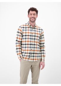 Flanellhemd Lerros "Karo-Flanellhemd, smart und l&auml;ssig", Herren, Gr. 3XL, Normalgr&ouml;&szlig;en, broken wei&szlig;, 100% Baumwolle, Hemden Flanellhemd