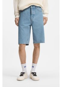 Jeansshorts HUGO BLUE "Skate", Damen, Gr. 30, N-Gr, light, pastel blau455, Denim/Jeans, Obermaterial: 100% Baumwolle, unifarben, straight fit knielang, Jeans Jeansshorts, Straight Fit