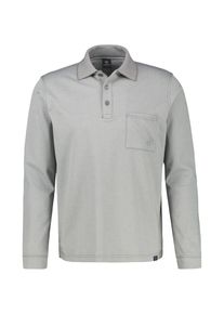 Poloshirt Lerros "Langarm Polo mit Brusttasche in Grossen Gr&ouml;ssen", Herren, Gr. 4XL, basalt grau, 52% Baumwolle, 48% Polyester, ohne Ausschnitt, Shirts Poloshirt
