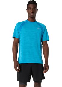 Laufshirt asics "ROAD SS TOP", Herren, Gr. M, aegean blau, Obermaterial: 100% Polyester, Shirts Laufshirt