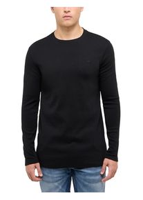 Langarmshirt Mustang "Herren Style Arlington", Damen, Gr. XL, schwarz, Strick, 100% Baumwolle, Rundhals, Shirts Langarmshirt