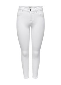 Skinny-fit-Jeans Only "ONLPOWER MID SK PUSHUP DNM GEN730", Damen, Gr. XL, L&auml;nge 30, wei&szlig; denim, Denim/Jeans, Obermaterial: 92% Baumwolle, 6% Polyester, 2% Elasthan, unifarben, skinny fit lang, Jeans Skinny-fit-Jeans, Baumwollmischung, skinny fit