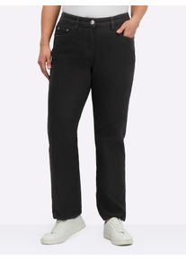 Thermohose sheego, Damen, Gr. 46, Normalgr&ouml;&szlig;en, schwarz, 66% Baumwolle, 32% Polyester, 2% Elasthan, unifarben, Hosen Thermohose