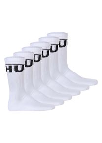 Kurzsocken Hugo "Socken 6P QS ICONIC CC 6er Pack", Herren, Gr. 43-46, braun (wei&szlig;), Obermaterial: 76% Baumwolle CO. 21% Polyamid PA. 3% Elasthan EL., Socken Kurzsocken