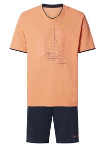 Schlafanzug Jan Vanderstorm "Kurzer Schlafanzug TASON", Damen, Gr. XL, orange, Obermaterial: 100% Baumwolle CO., Homewear-Sets Schlafanzug