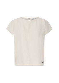 Kurzarmbluse oxmo "Kurzarmbluse OXArnora", Damen, Gr. 38, grau (cement), Obermaterial: 55% Leinen LI. 45% Viskose CV., Blusen Kurzarmbluse