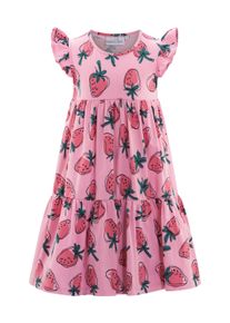 Sommerkleid happy girls "M&auml;dchenkleid", M&auml;dchen, Gr. 98, EURO-Gr&ouml;&szlig;en, bubble gum, Stoff, 100% Baumwolle, normal, Kleider Sommerkleid