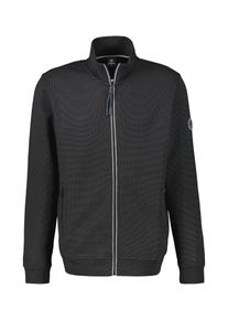 Sweatjacke Lerros "Sweatjacke aus weichem Baumwollmischgewebe", Herren, Gr. 4XL, schwarz, 90% Baumwolle, 10% Polyester, Sweatjacken Sweatjacke