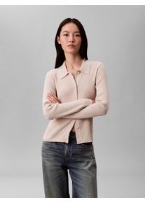 Strickjacke Calvin Klein Jeans, Damen, Gr. XS (36), tuscan beige, Strick, Obermaterial: 65% Polyester, 35% metallisierte Fasern, unifarben, regular fit taillenbedeckt, Rundhals, eingesetzt gerader Abschluss, Strickjacken Strickjacke, Regular fit mit Glitzer und Rundhalsausschnitt