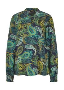 Schlupfbluse GOLDNER "Kurzgr&ouml;&szlig;e Viskose-Satin-Bluse mit Paisley-Muster", Damen, Gr. 21, gr&uuml;n (smaragd, gemustert), Obermaterial: 100% Viskose CV., Modisch, Blusen Schlupfbluse, Paisley-Muster