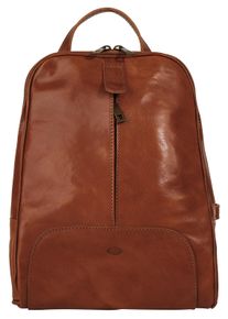 Pike Tagesrucksack PIK&Eacute;, Herren, Gr. B/H/T: 37cm x 31cm x 11cm, onesize, braun, Leder, Rindsleder, beschichtet, leicht gl&auml;nzend, Rucks&auml;cke Tagesrucksack, echt Leder, Made in Italy