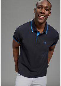 Poloshirt DELMAO "Neue Kollektion", Herren, Gr. S (44/46), dunkelblau, Piqu&eacute;, Obermaterial: 100% Baumwolle, kontrastfarbene Details, normal, angesetztes B&uuml;ndchen, Shirts Poloshirt, normale Passform, Kurzarm, mit Stickerei