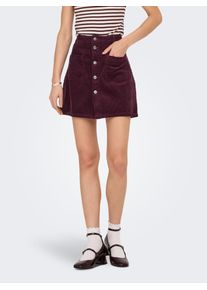 Jacqueline de Yong Cordrock JDY "JDYSHIRAZ CORDUROY SKIRT PNT DIA", Damen, Gr. S (36), windsor wine, Cord, Obermaterial: 100% Baumwolle, unifarben, kurz, R&ouml;cke Cordrock