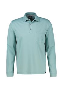 Poloshirt Lerros "Langarm Polo mit Brusttasche in Grossen Gr&ouml;ssen", Herren, Gr. 4XL, arctic blau, 52% Baumwolle, 48% Polyester, ohne Ausschnitt, Shirts Poloshirt